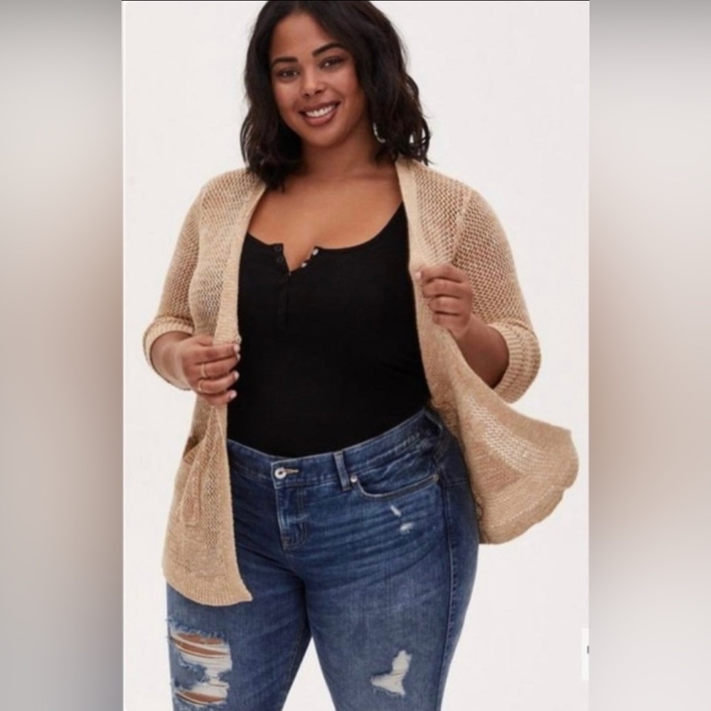Torrid Chenille Lace Up Back Cardigan Sz 0(L-12)